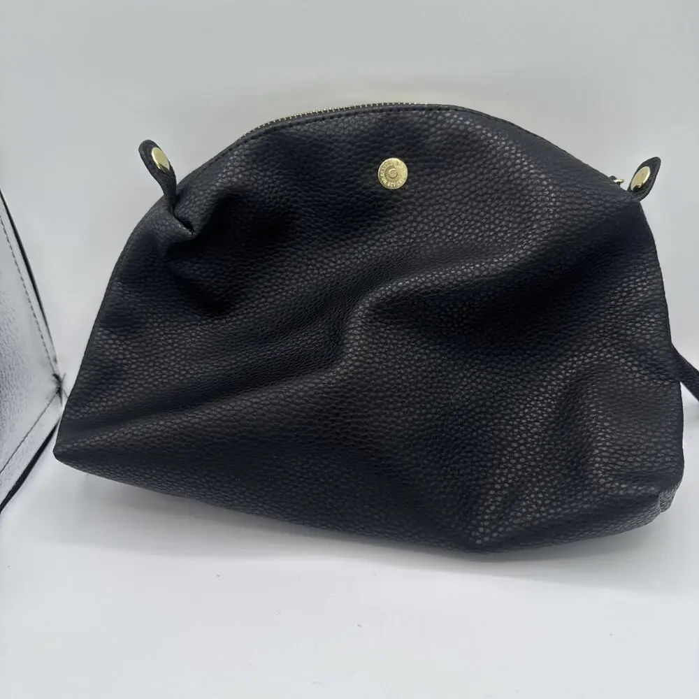 Steve Madden Logo Tote Bag Detachable Coin Wallet Gray Black Silver